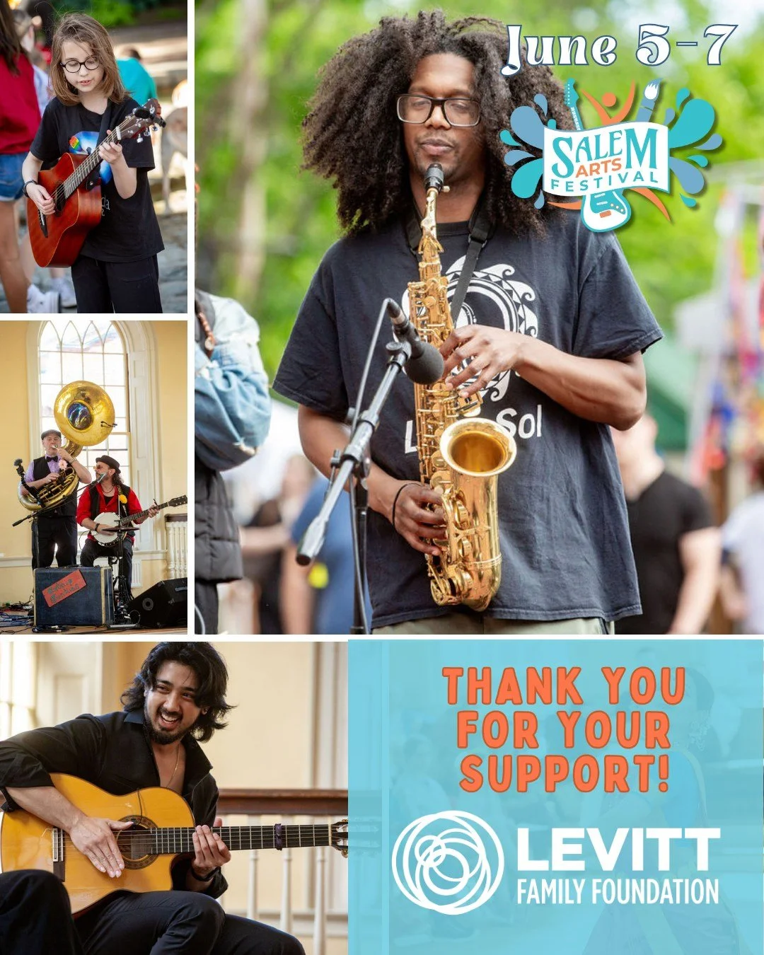 Thank you to Levitt Family Foundation for its support of the Salem Arts Festival! We love @levittfoundation 's mission, which is to strengthen the social fabric of America through the power of free, live music. 

In 2026, Levitt is supporting more th