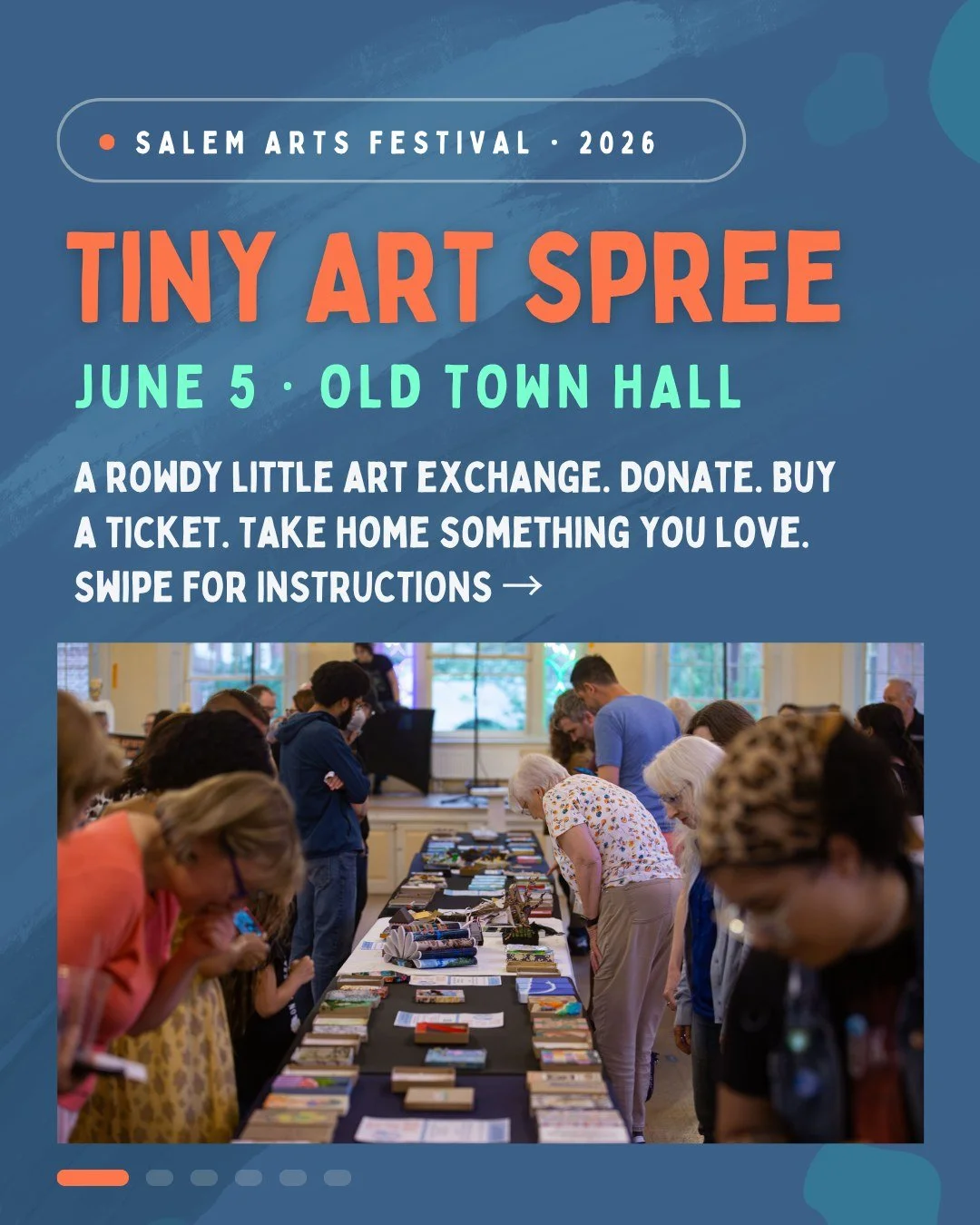 Opening Night Celebration &rarr; Friday, June 5 &rarr; Old Town Hall

The 18th Annual Salem Arts Festival kicks off &mdash; and so does summer.

Free event. 5:30&ndash;8:30 PM in the heart of Derby Square. The official launch of our Salem 400+ weeken