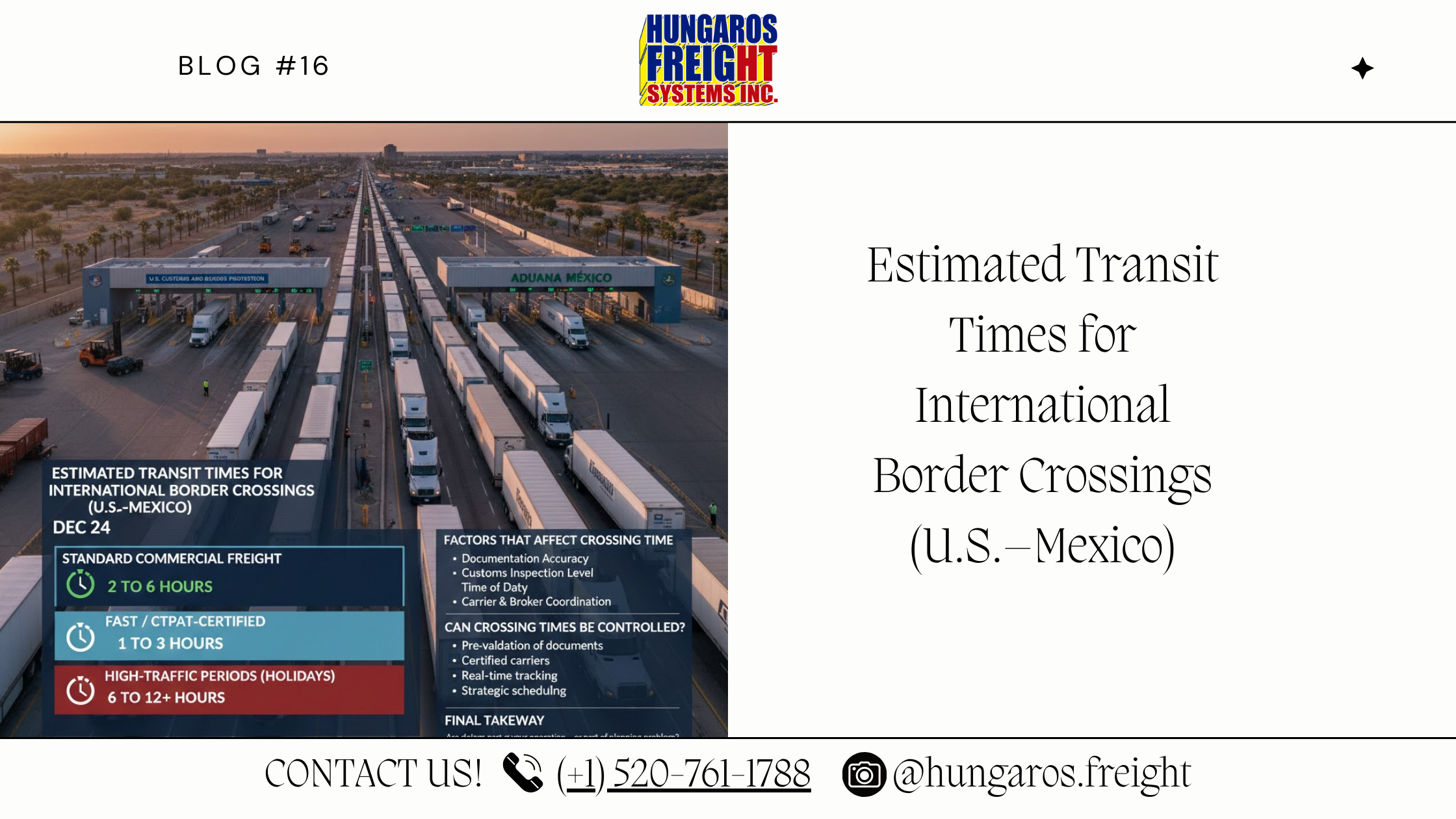 Estimated Transit Times for International Border Crossings (U.S.–Mexico)