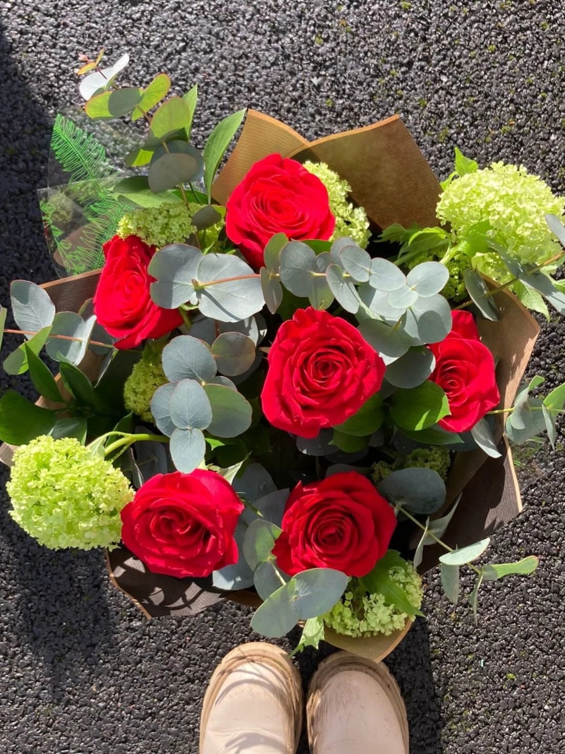 Valentines Half Dozen Red Rose Bouquet