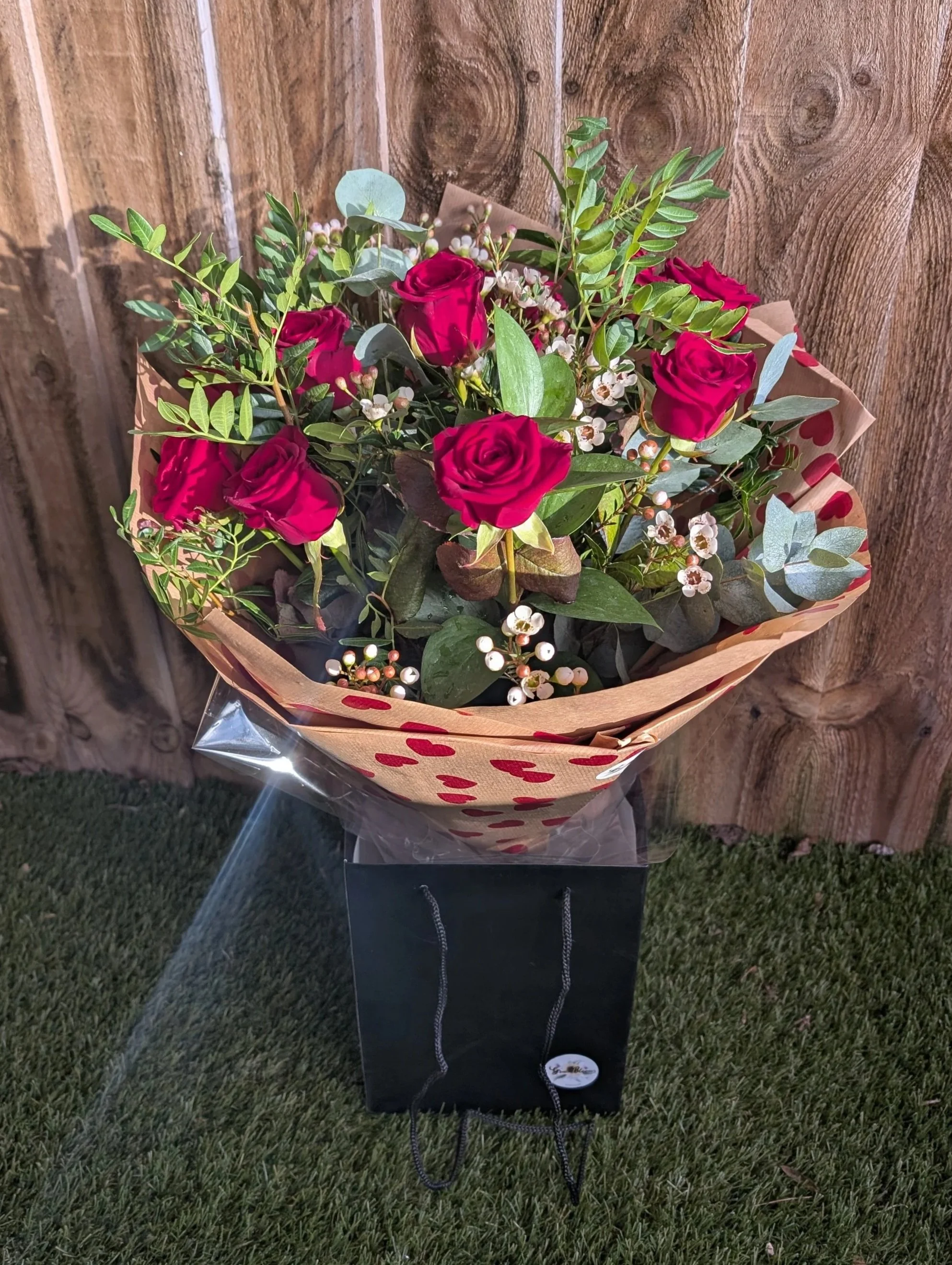 Valentines Dozen Red Rose Bouquet