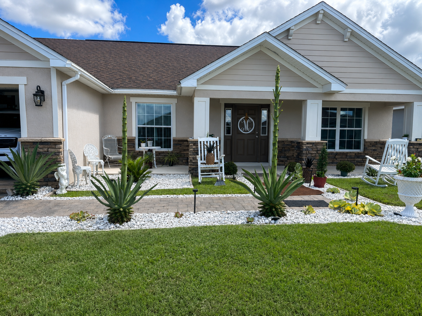 Landscaping, irrigation, and curb appeal improvements by Abundance of Sunshine Inc. for a Central Florida home