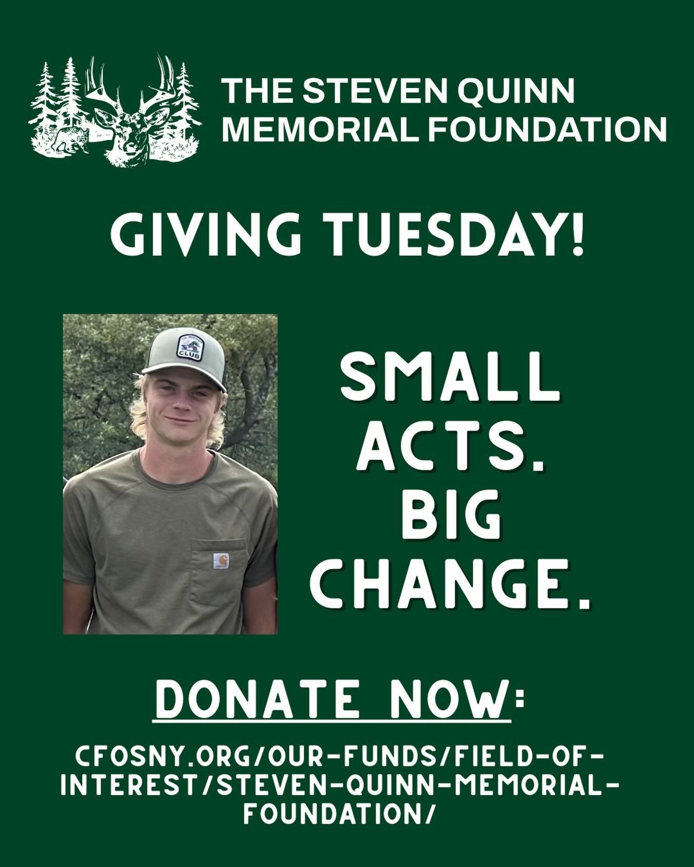 It&rsquo;s Giving Tuesday &mdash; a day to come together, give back, and inspire others to make a positive impact in our community. Please consider donating to The Steven Quinn Memorial Foundation. In our first year, we were able to help eight local 