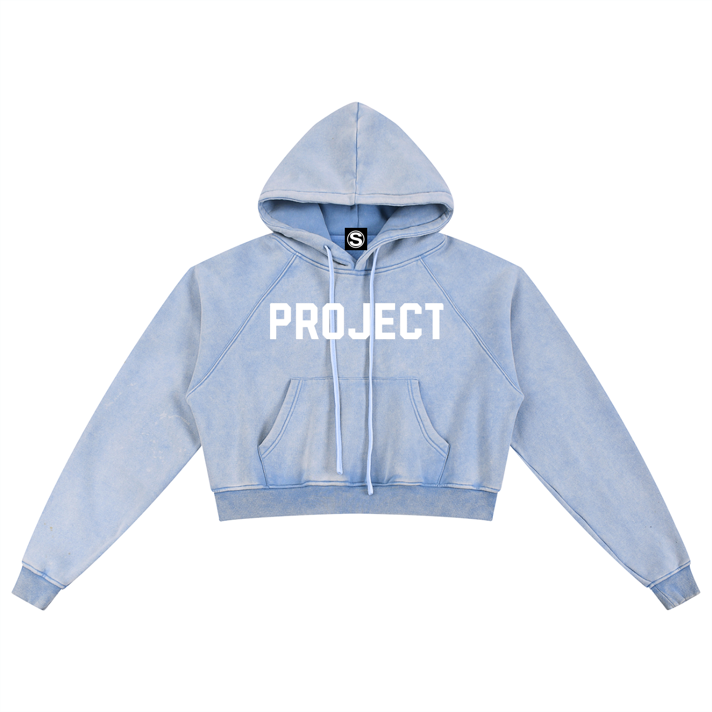 00 PROJECT 00 Snow Washed Cropped Hoodie