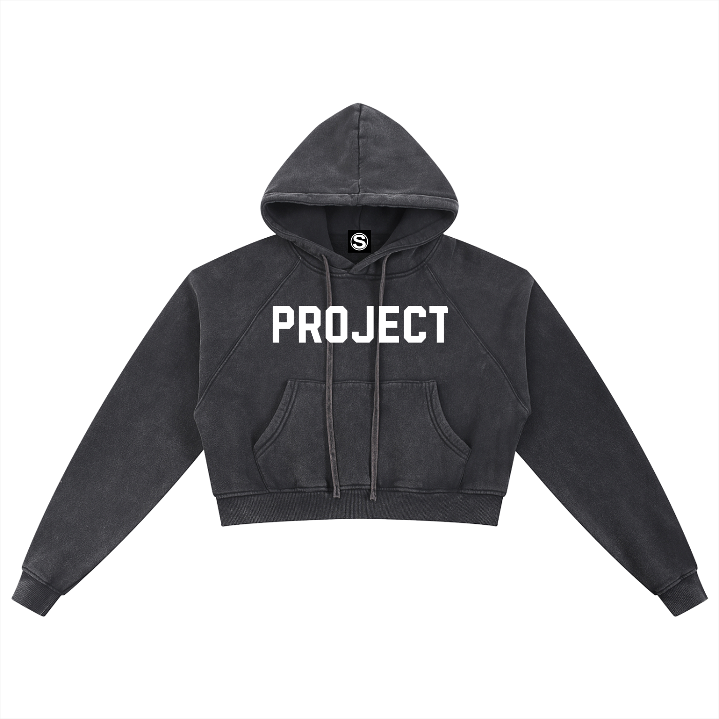 00 PROJECT 00 Snow Washed Cropped Hoodie