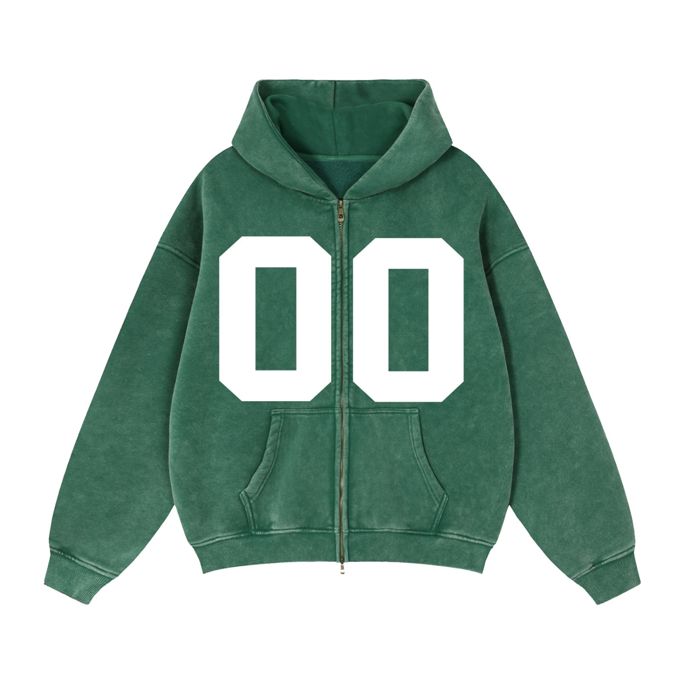 00 PROJECT 00 Zip-Through Boxy Fleece Hoodie