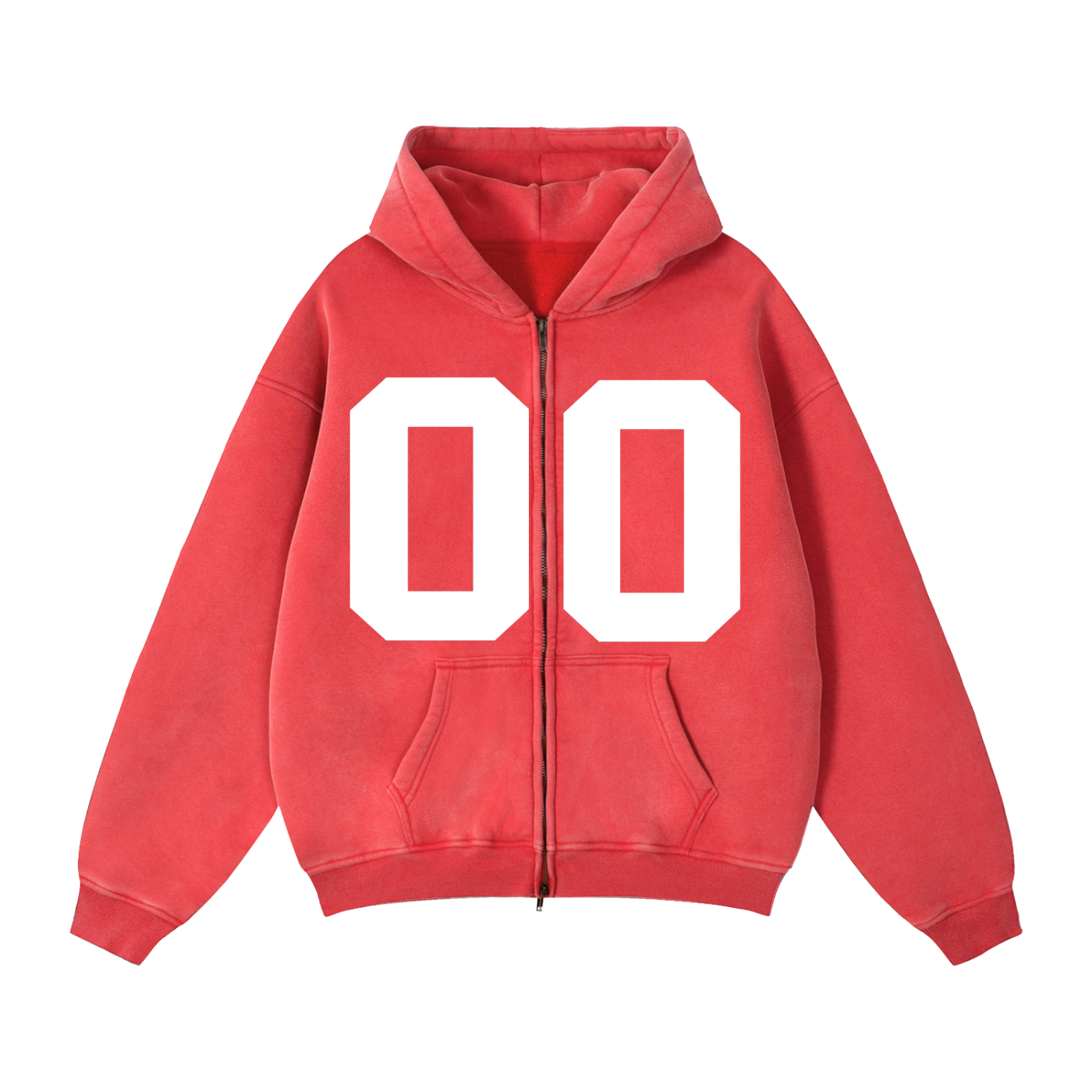 00 PROJECT 00 Zip-Through Boxy Fleece Hoodie