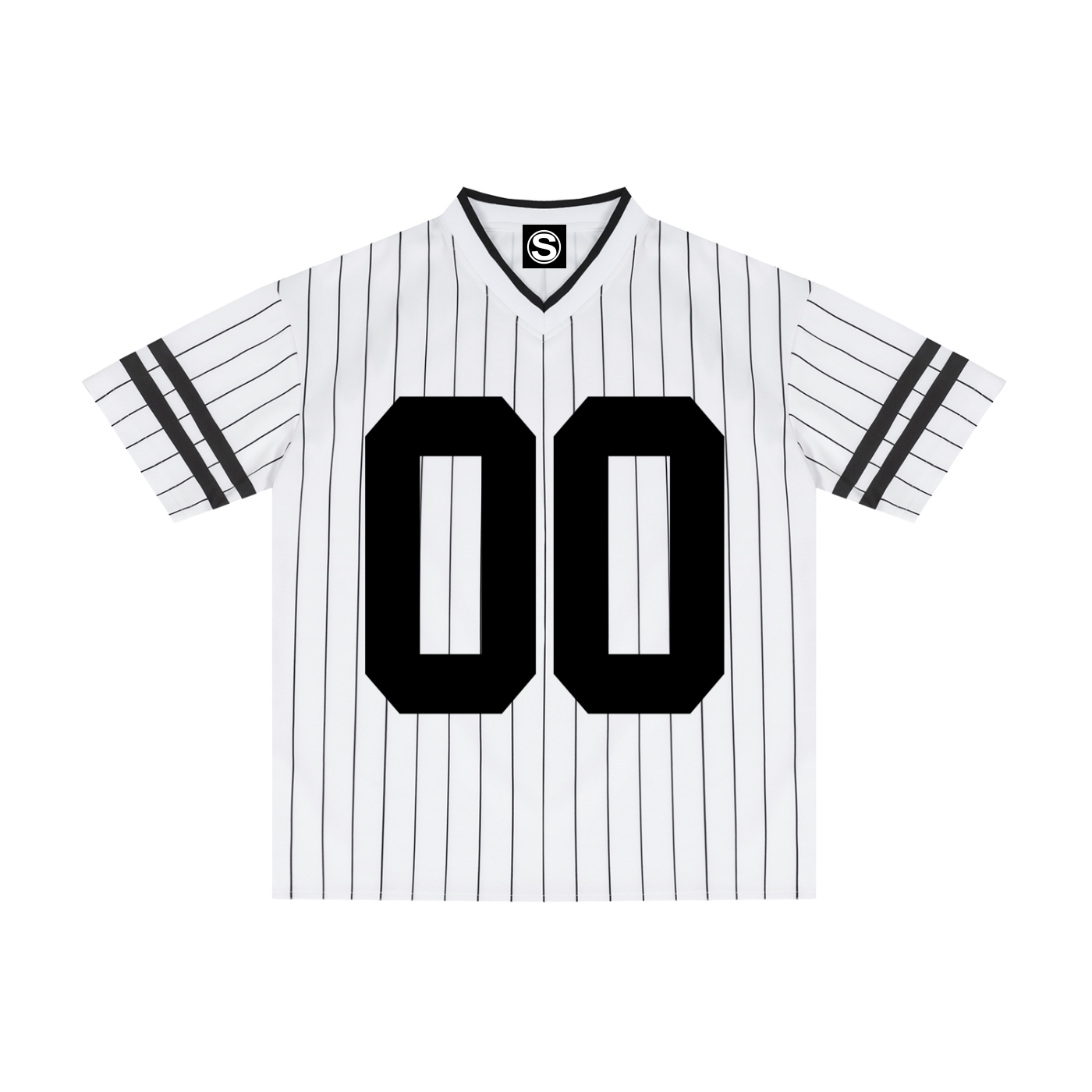 00 PROJECT 00 Striped Loose V-Neck T-Shirt