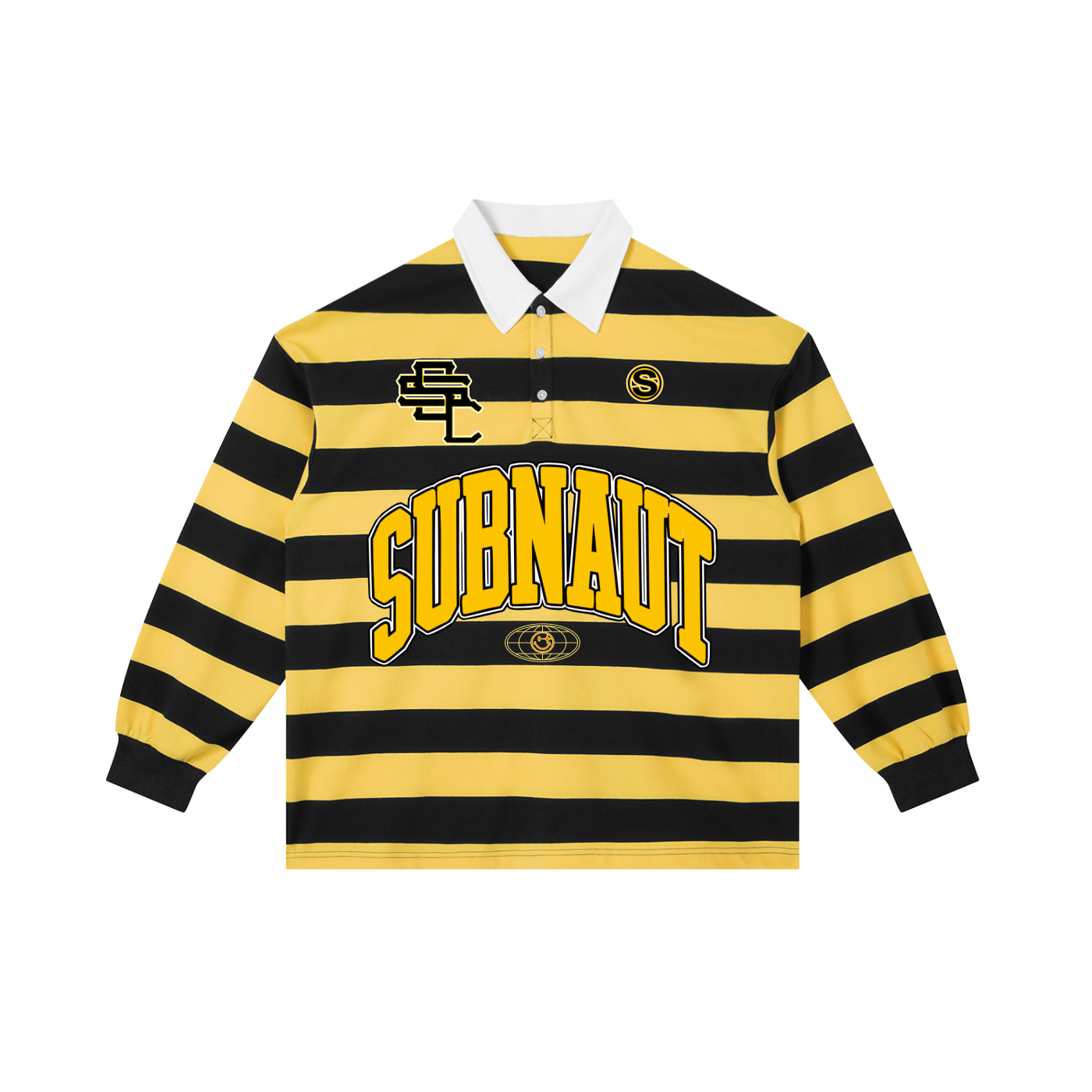 Collar Collection Stripe Polo Shirt Yellow