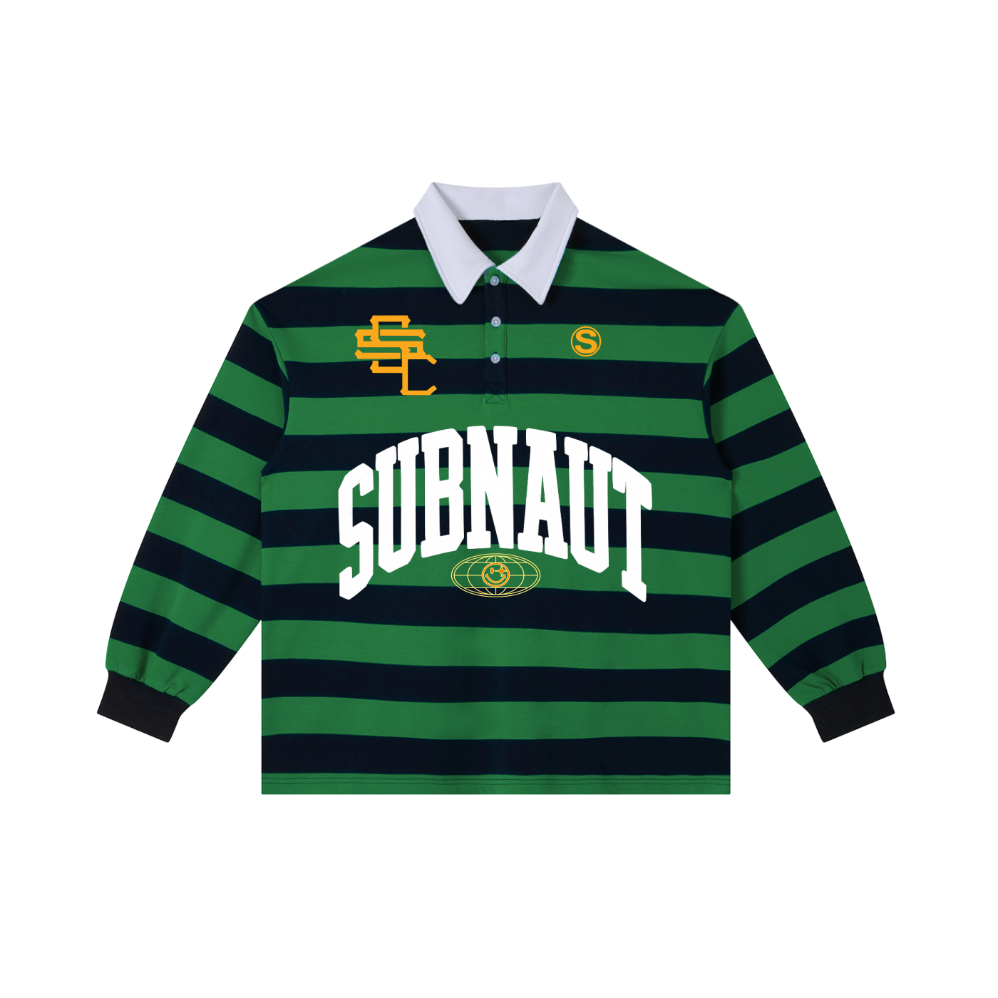 Collar Collection Stripe Polo Shirt Green