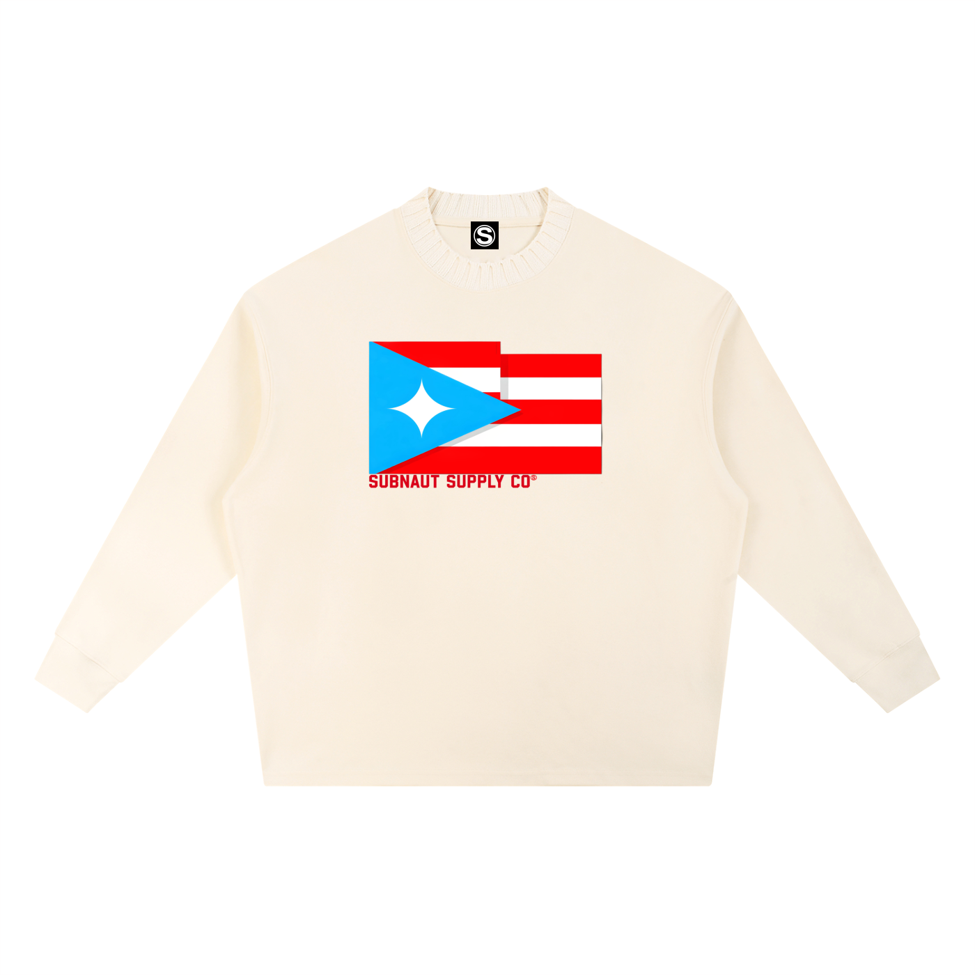 Puerto Rican Knitted Round Neck Oversize Sweatshirt