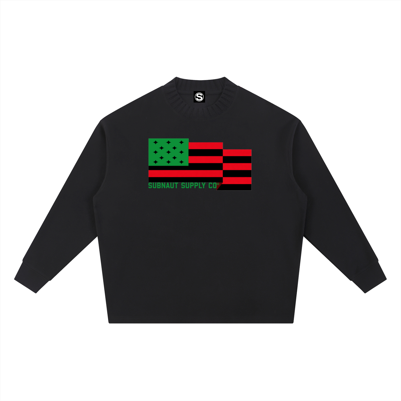 Afro-American Knitted Round Neck Oversize Sweatshirt