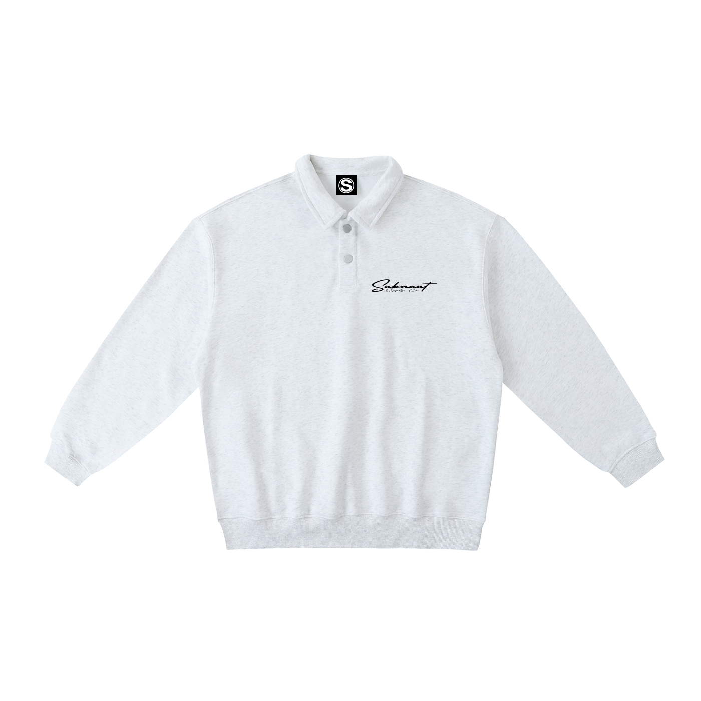 Heavyweight Polo-Collar Sweatshirt grey