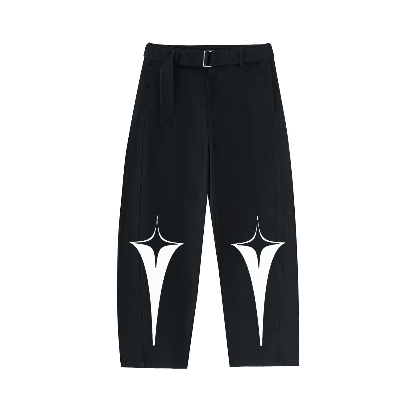 Belted Barrel-leg Chino Pants