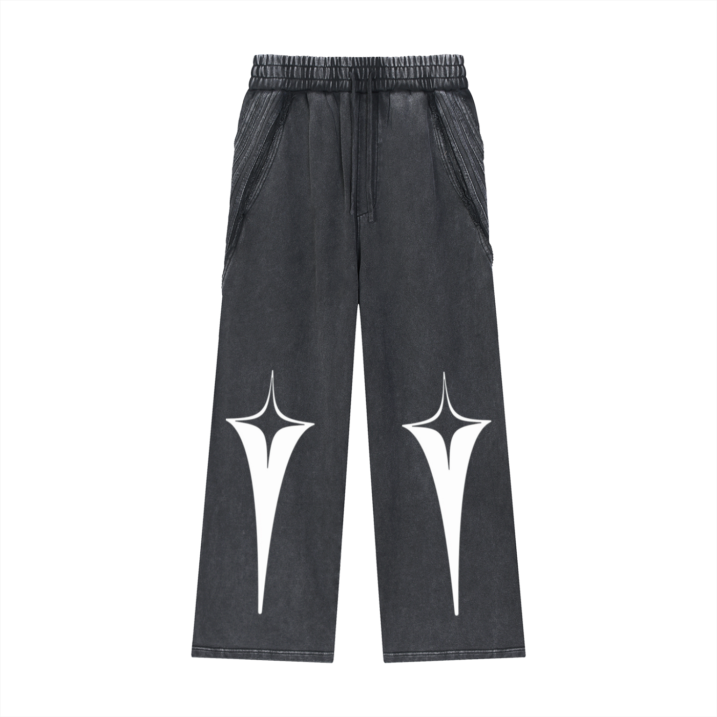 Snow Washed Tape Raw Edge Sweatpants