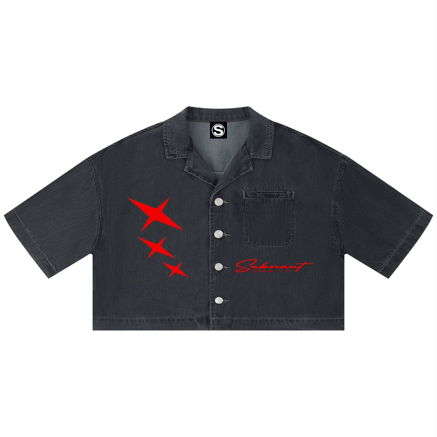 Women's Vintage Wash Boxy Cropped Shirt