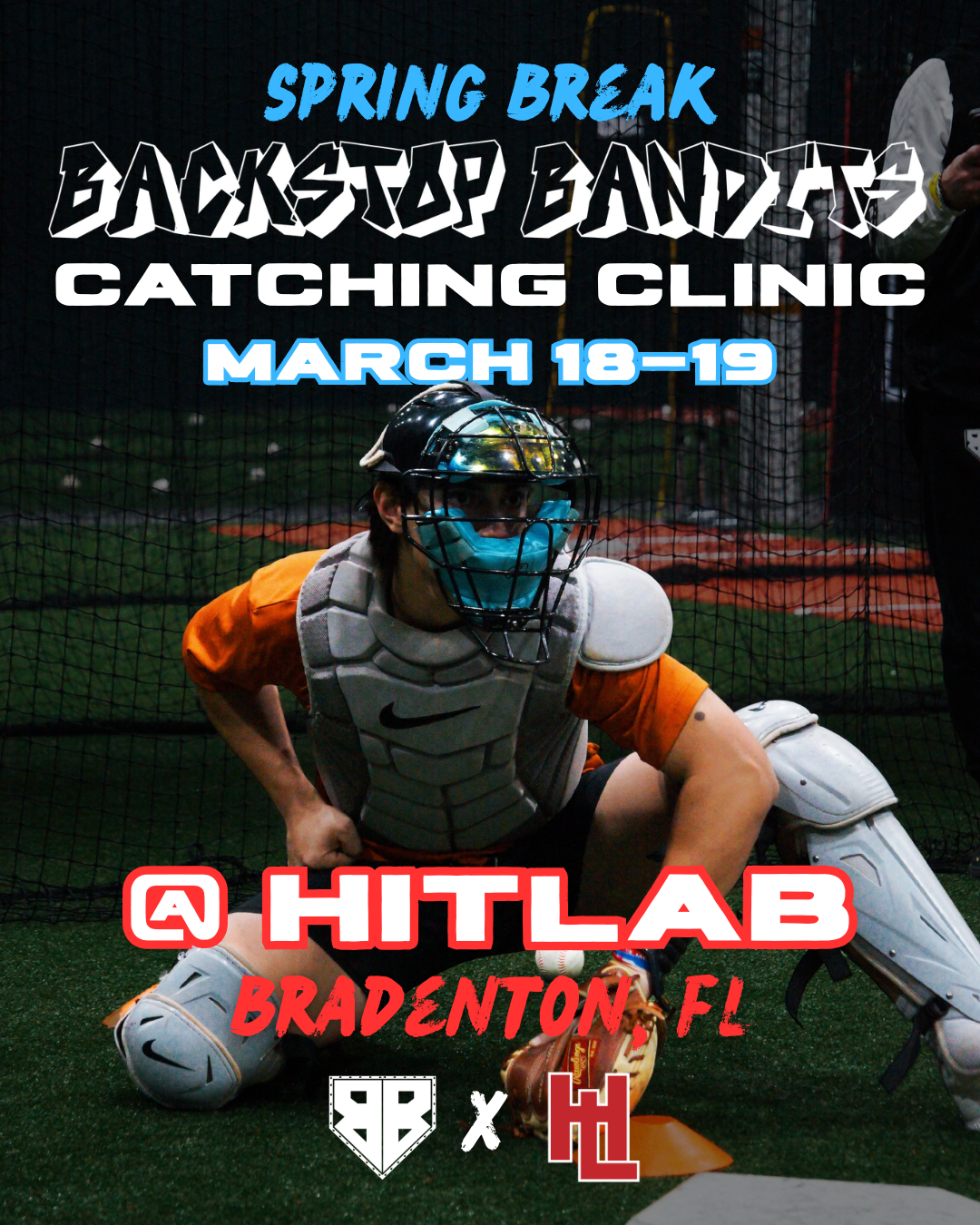Spring Break Backstop Bandits Catching Clinic March 18-19, 2026 HitLab Bradenton Florida