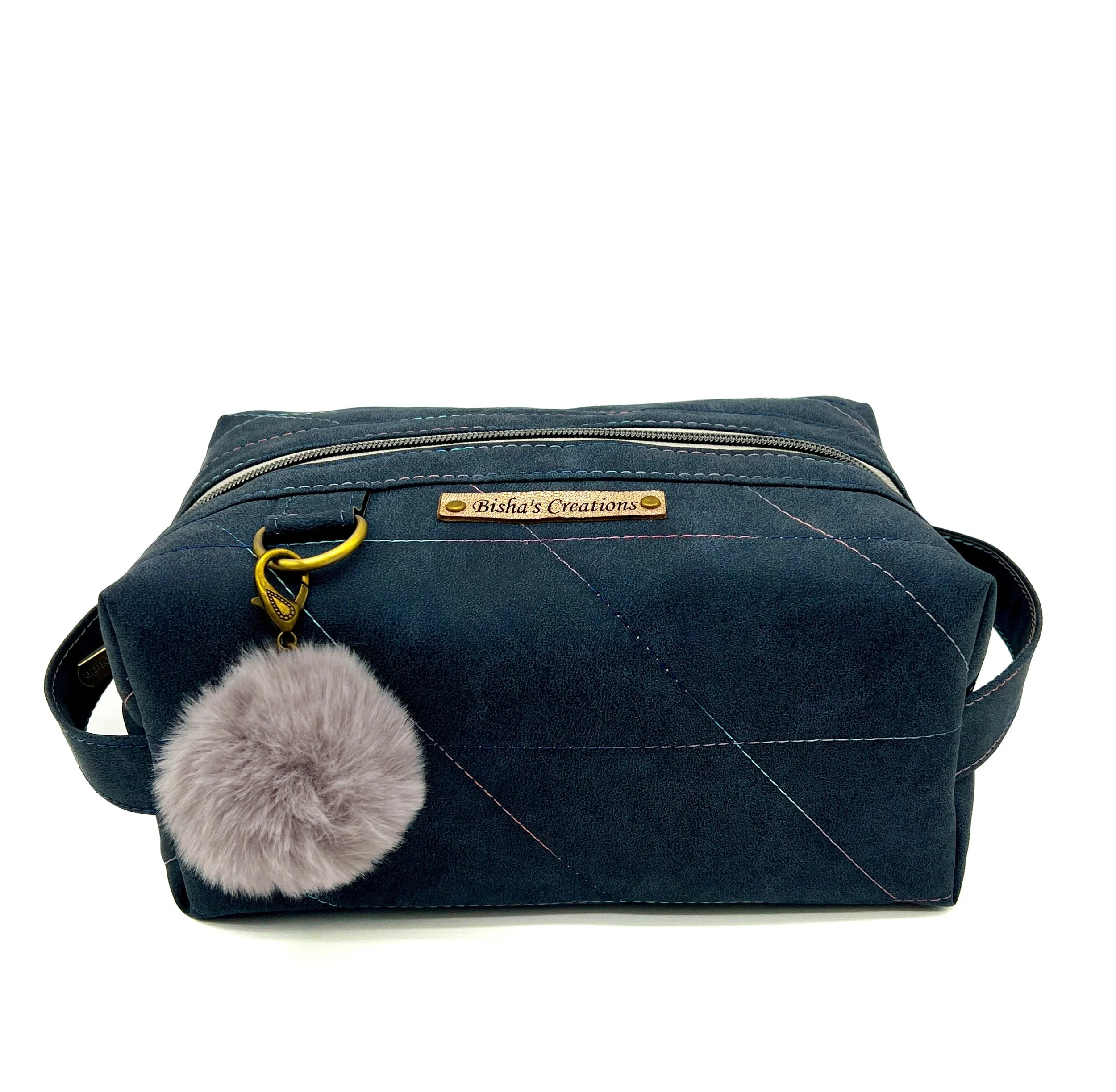 Quilted Boxy Bag - Large Blue