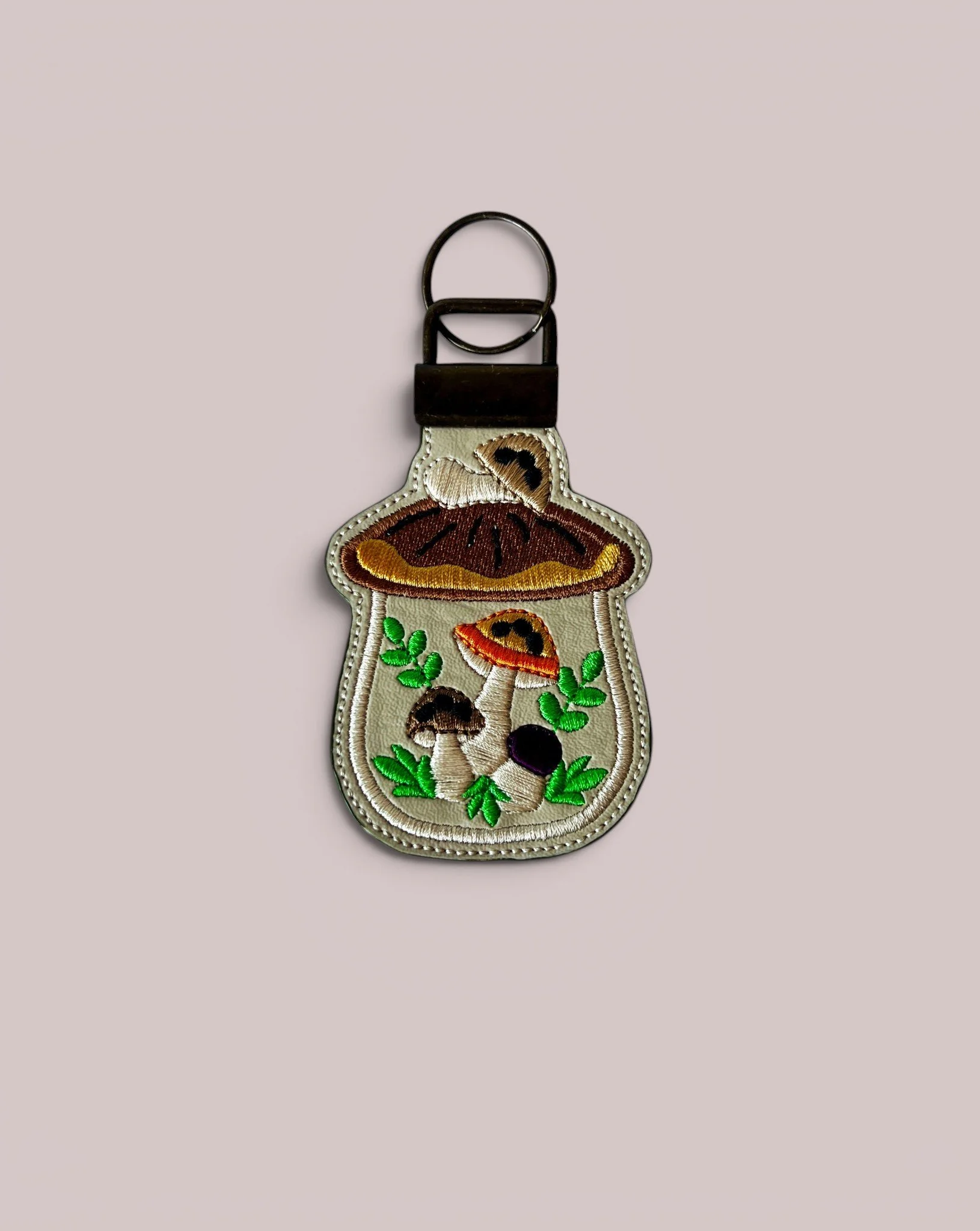 Mushroom Pot Embroidered Key Fob