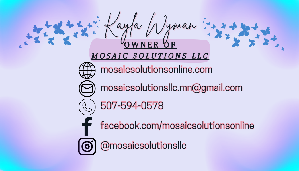Mosaic Solutions - Back of Business Card