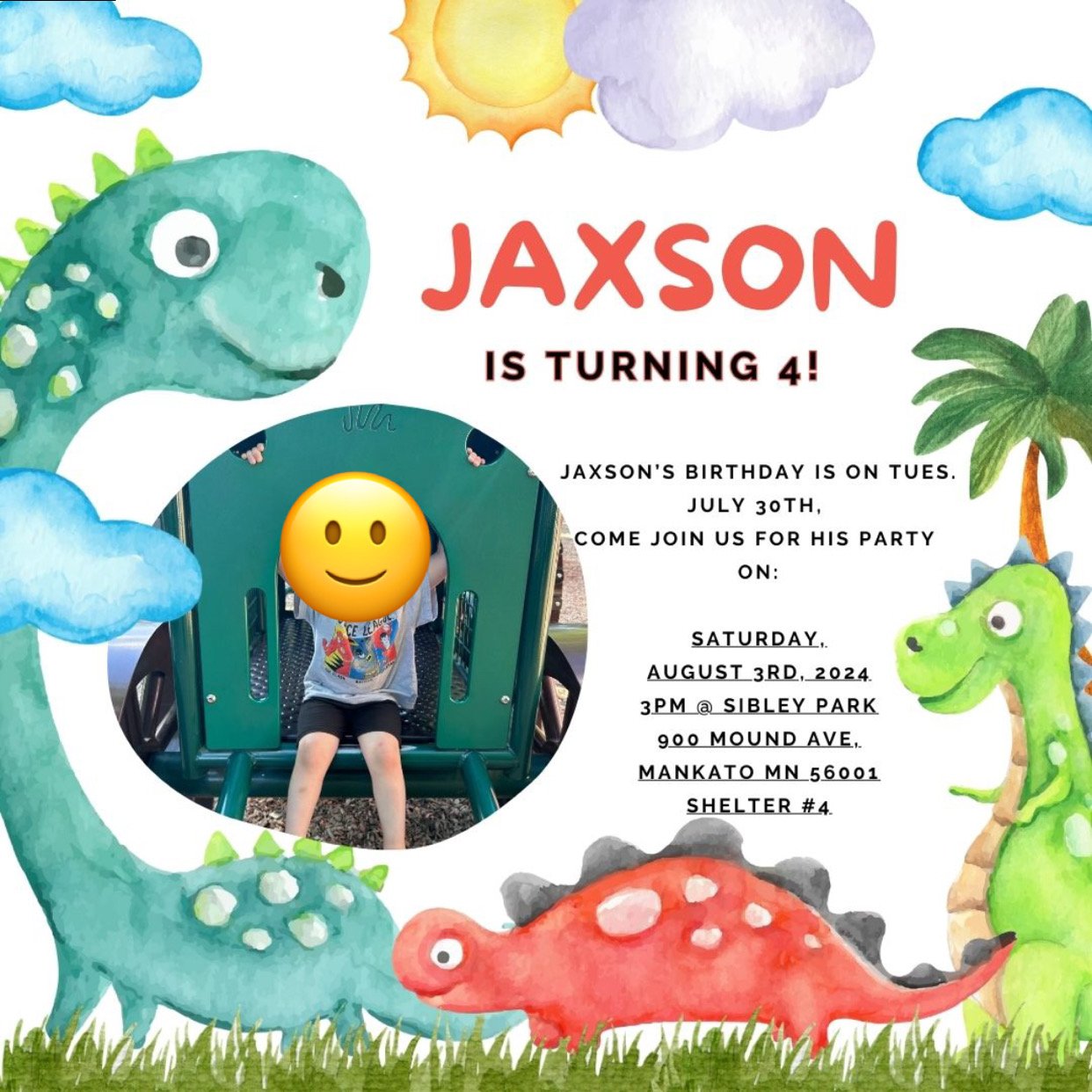 Birthday Virtual Invitation Graphic - Created by Mosaic Solutions