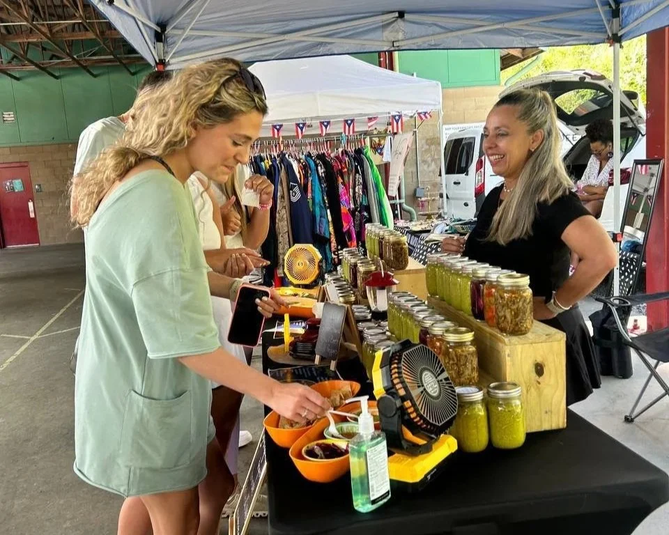 Customers getting samples