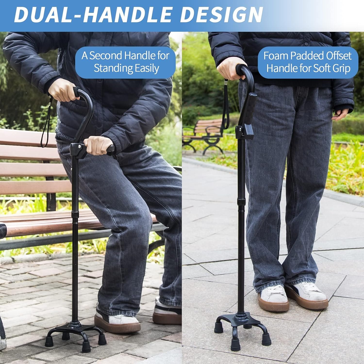 Folding Walking Cane with Two Led Lights