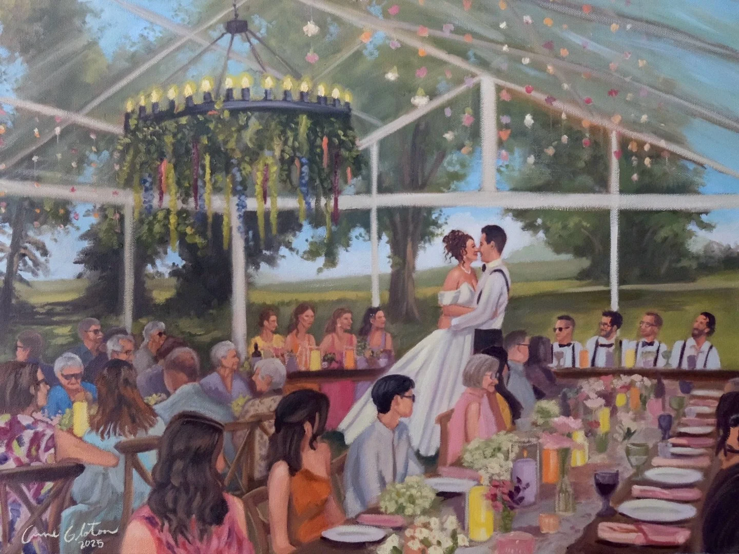✨ Kyla &amp; Cole ✨

Live wedding painting by Anne Gloton
After Touch-ups and Details ✨
Aug 1st, 2025
Oil on Canvas
18x24 inches
Kathryn, Alberta

Bride: @kyladee__ 
Groom: @betgercole 

Venue: @the.gathered 
Photographer: @hannahgraciephotofilm 
Coo