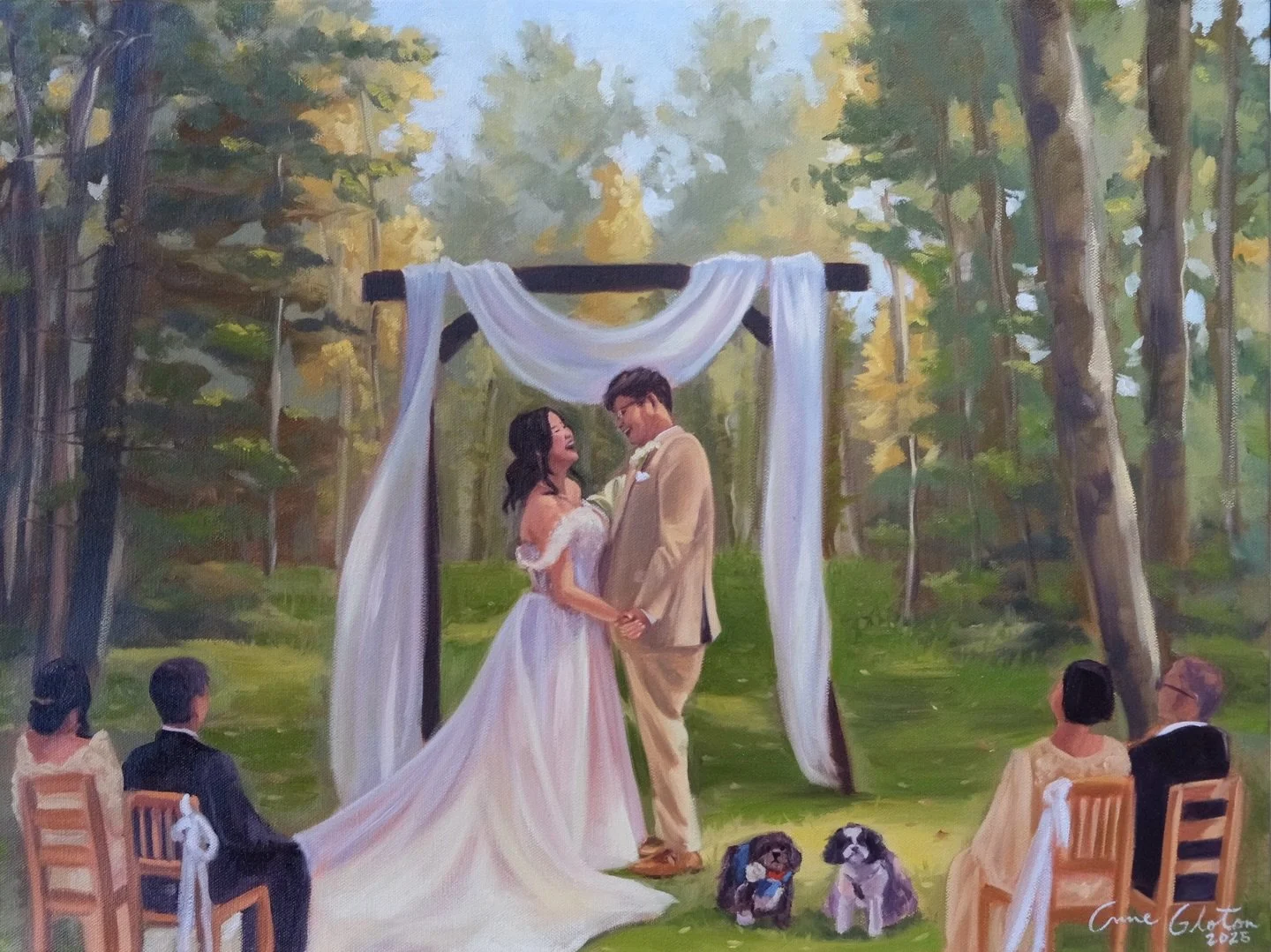 ✨ Christine &amp; Mel ✨

After Wedding touch-ups and Details✨
Live Wedding Painting by Anne Gloton 
September 20th, 2025
Oil Painting on Canvas
18x24 | The Classic 
📍Roots and Roses, Cochrane, Alberta 

Bride: @chr1steene 
Groom: @melchoralmario 
Pe