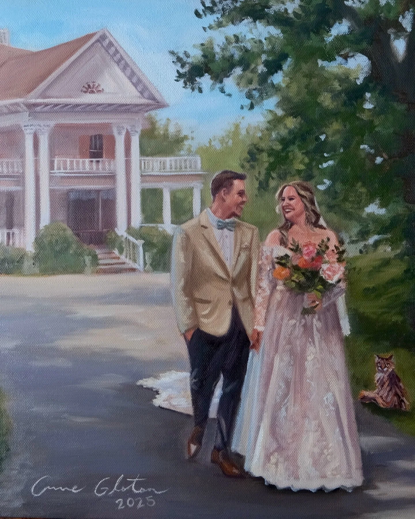 ✨ &ldquo;Holly &amp; Evan&rdquo; ✨

After Wedding touch-ups and Details✨
Live Wedding Painting by Anne Gloton 

August 17th, 2025
Oil Painting on Canvas
16x20 | The Petite
Lethbridge, Alberta

📍The Norland Historic Estate 
Bride: @hollysusann 
Groom