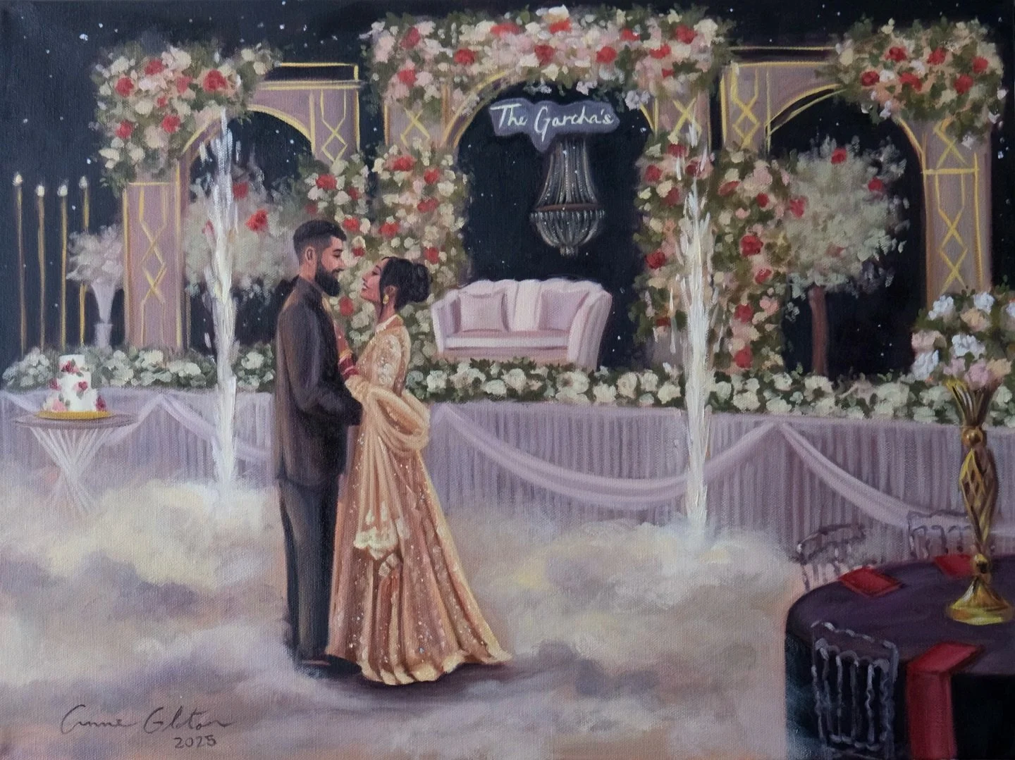 ✨ &ldquo;Gurleen &amp; Amit&rdquo; ✨

After Wedding touch-ups and Details✨
Live Wedding Painting by Anne Gloton 

August 22nd, 2025
Oil Painting on Canvas
18x24 | The Classic
Calgary, Alberta

📍Magnolia Banquet Hall
@themagyyc 

Bride: @gurleenchera
