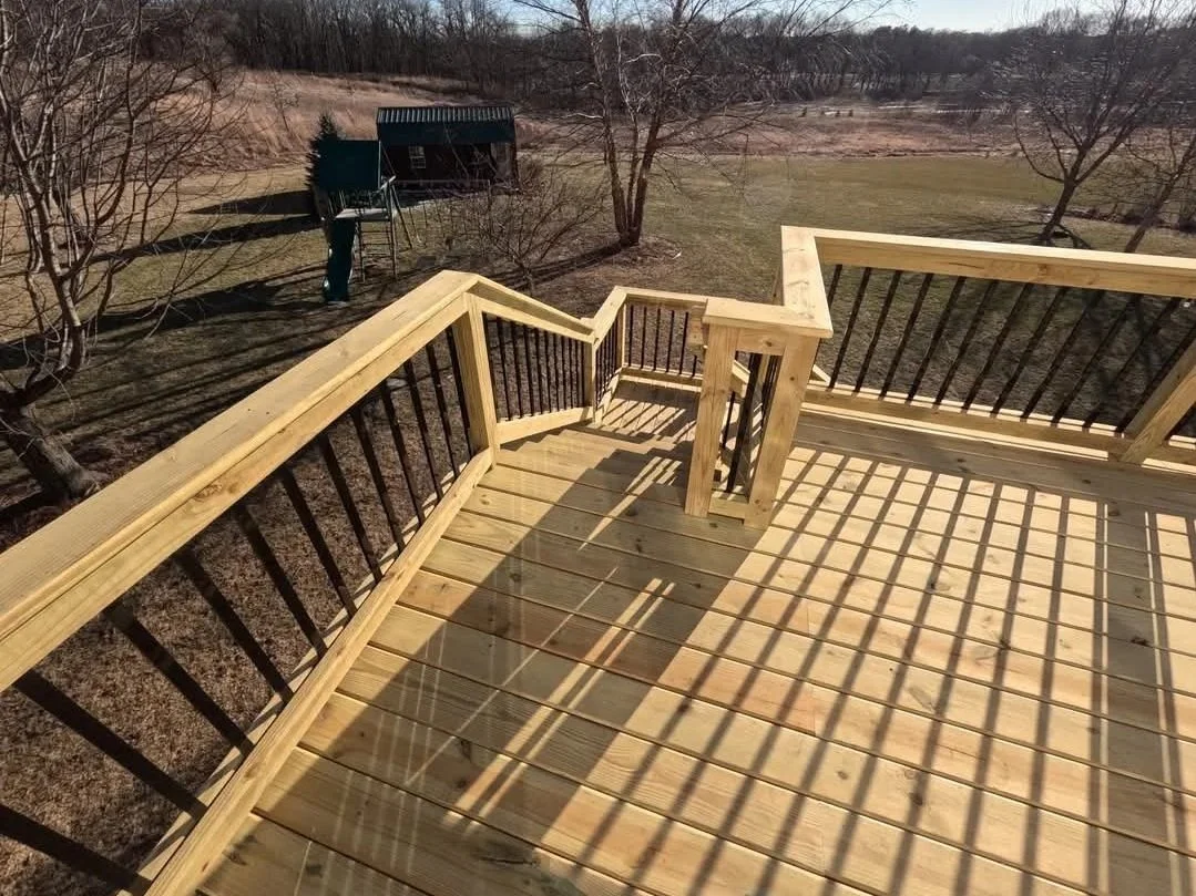 Pressure Treated Wood Walkout Deck