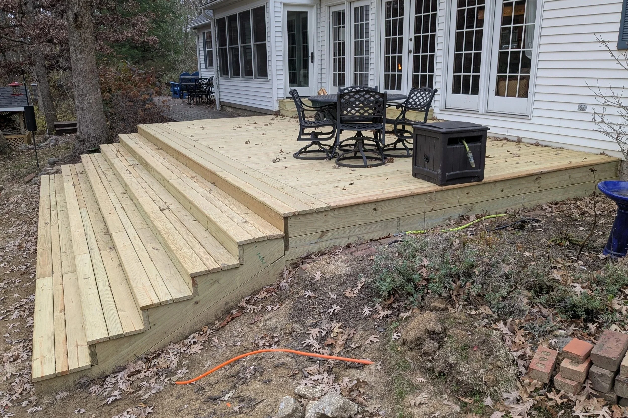 Ground Level Pressure Treated Wood Deck