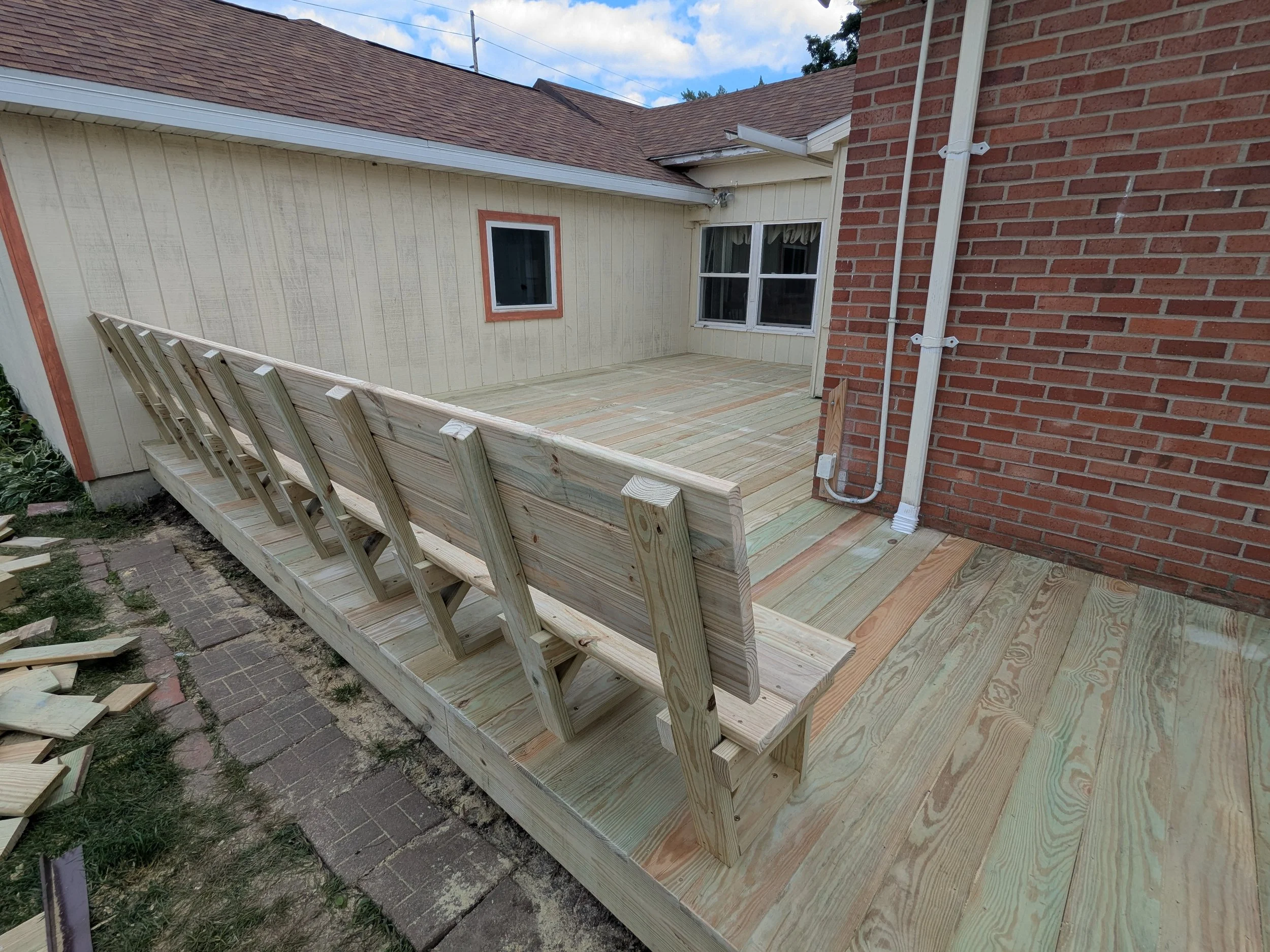 Wooden Deck with Bench