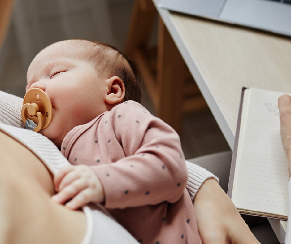 New mother creating a realistic postpartum care plan with support for recovery and mental health.