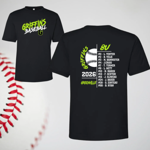 2026 Griffins Roster Tee (8U Yenter)