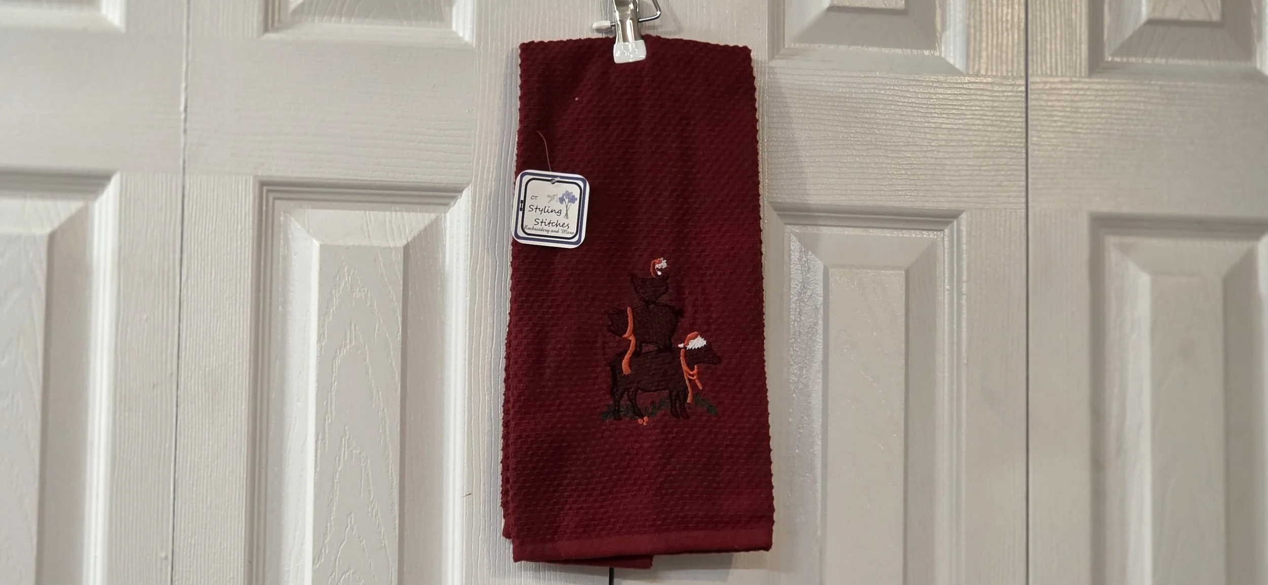 Embroidered Christmas farm animals