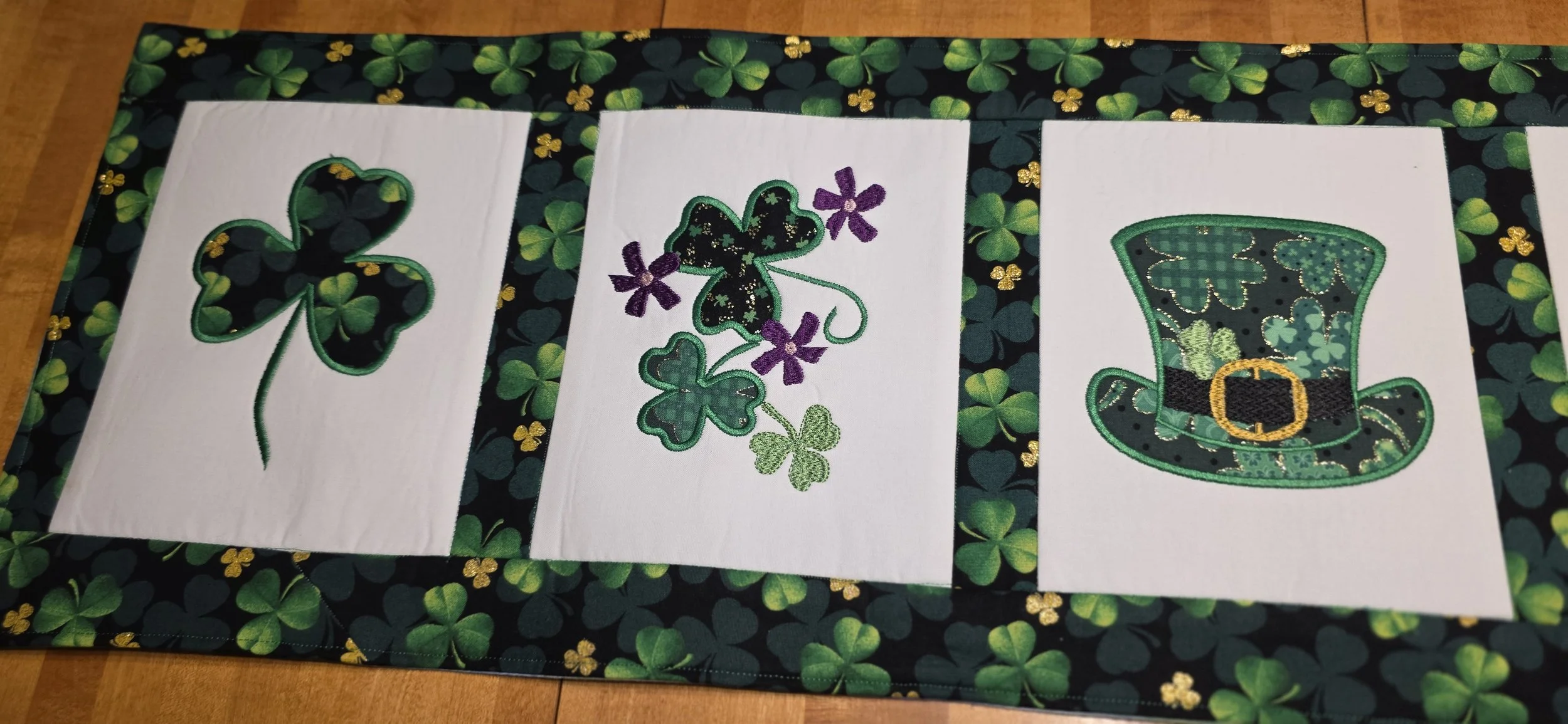 Luck of the Irish 6 embroidered panels 11x46