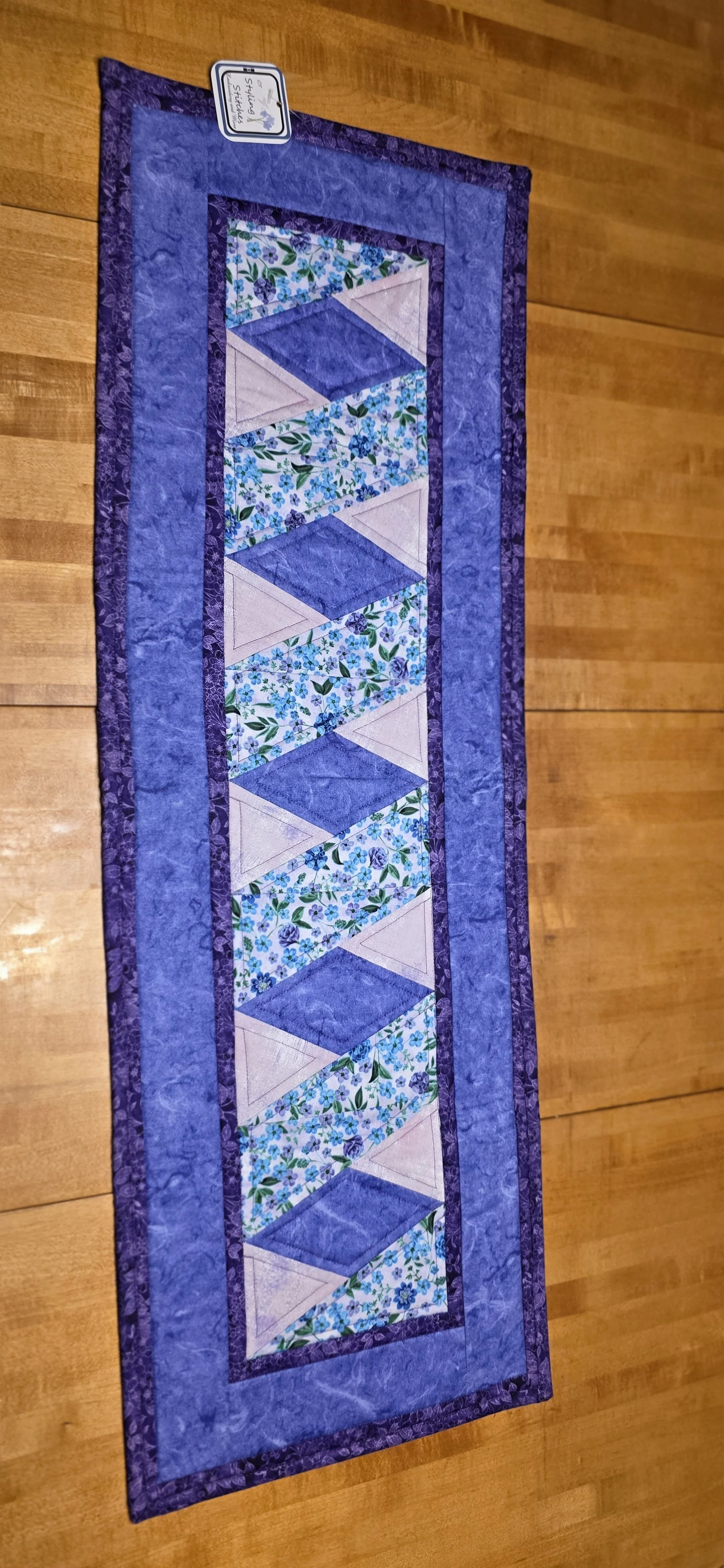 Purple diamond with paisly on the reverse side 12x36