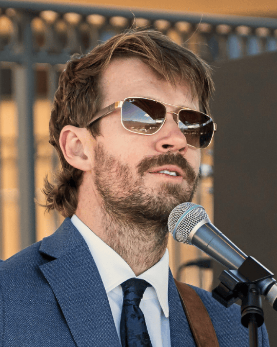 Musician performs for a private event