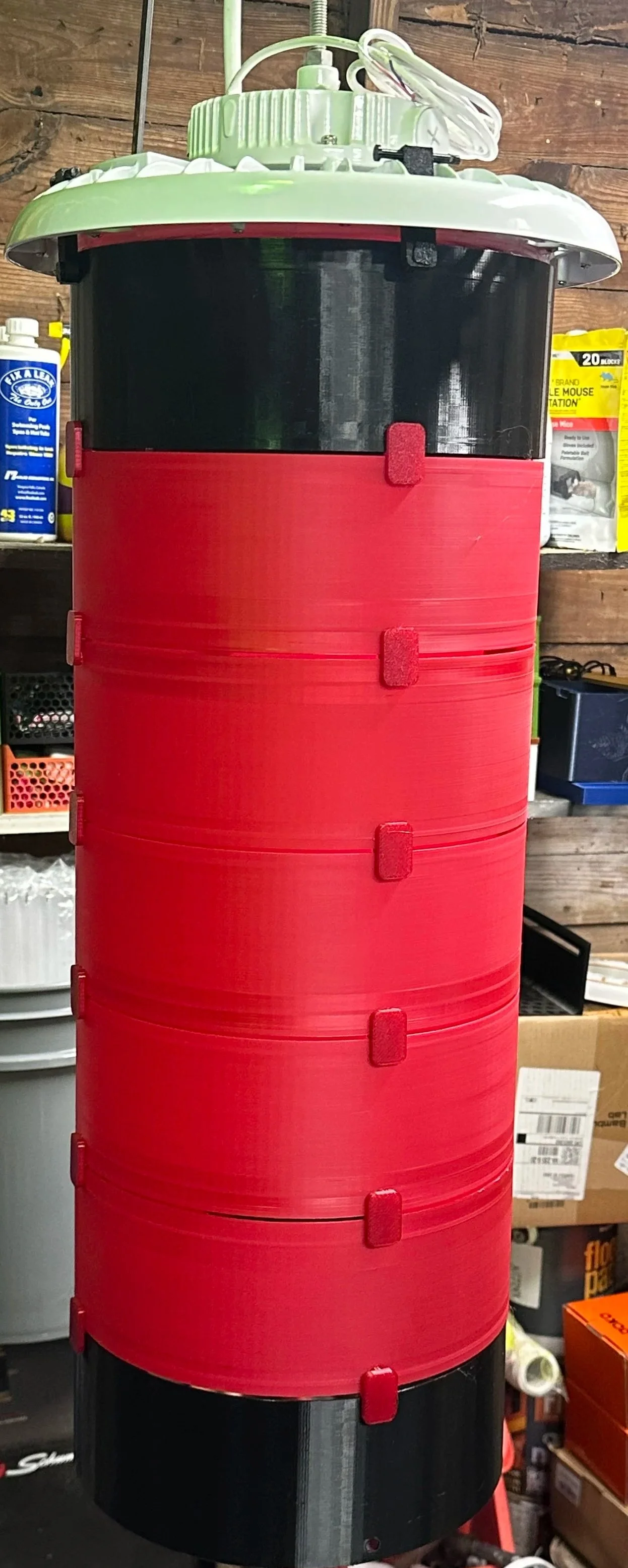 Attached to fixture (OFF) Transparent RED