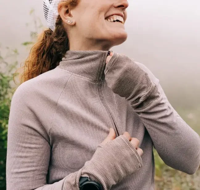 Buy → Flyout Wool Half Zip Sweater by Oiselle®