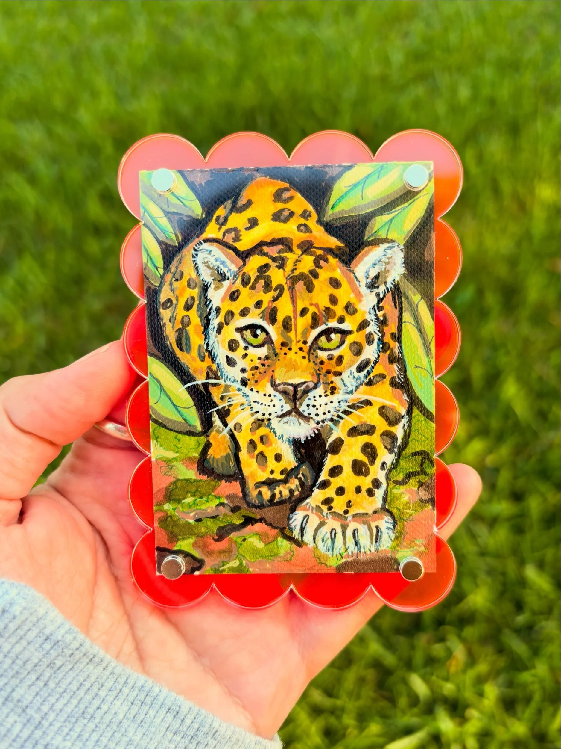 ACEO Hand Painted Original “Uthurungu Huntress” Jaguar Refrigerator Magnet