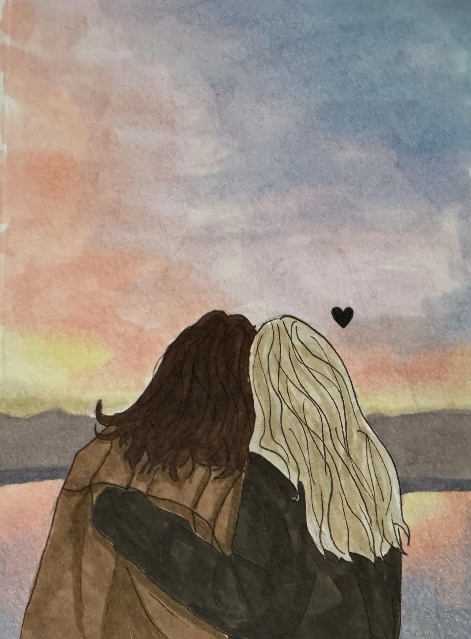 Besties - Alchohol markers on watercolor paper