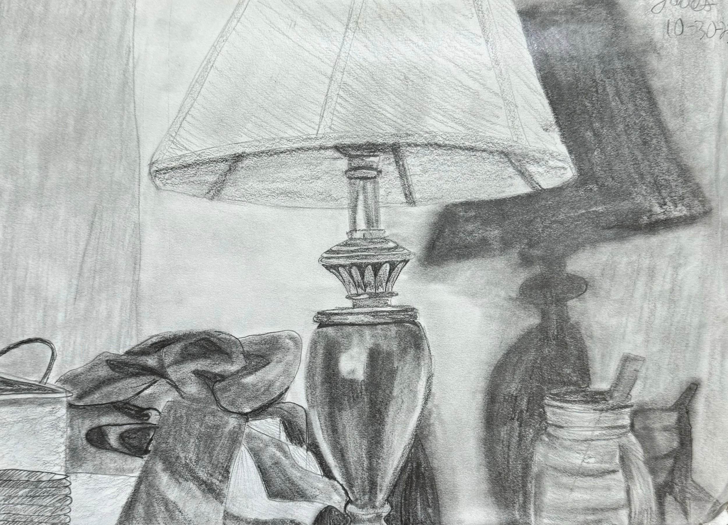 Desk Still Life Sketchbook Assignment - Graphite