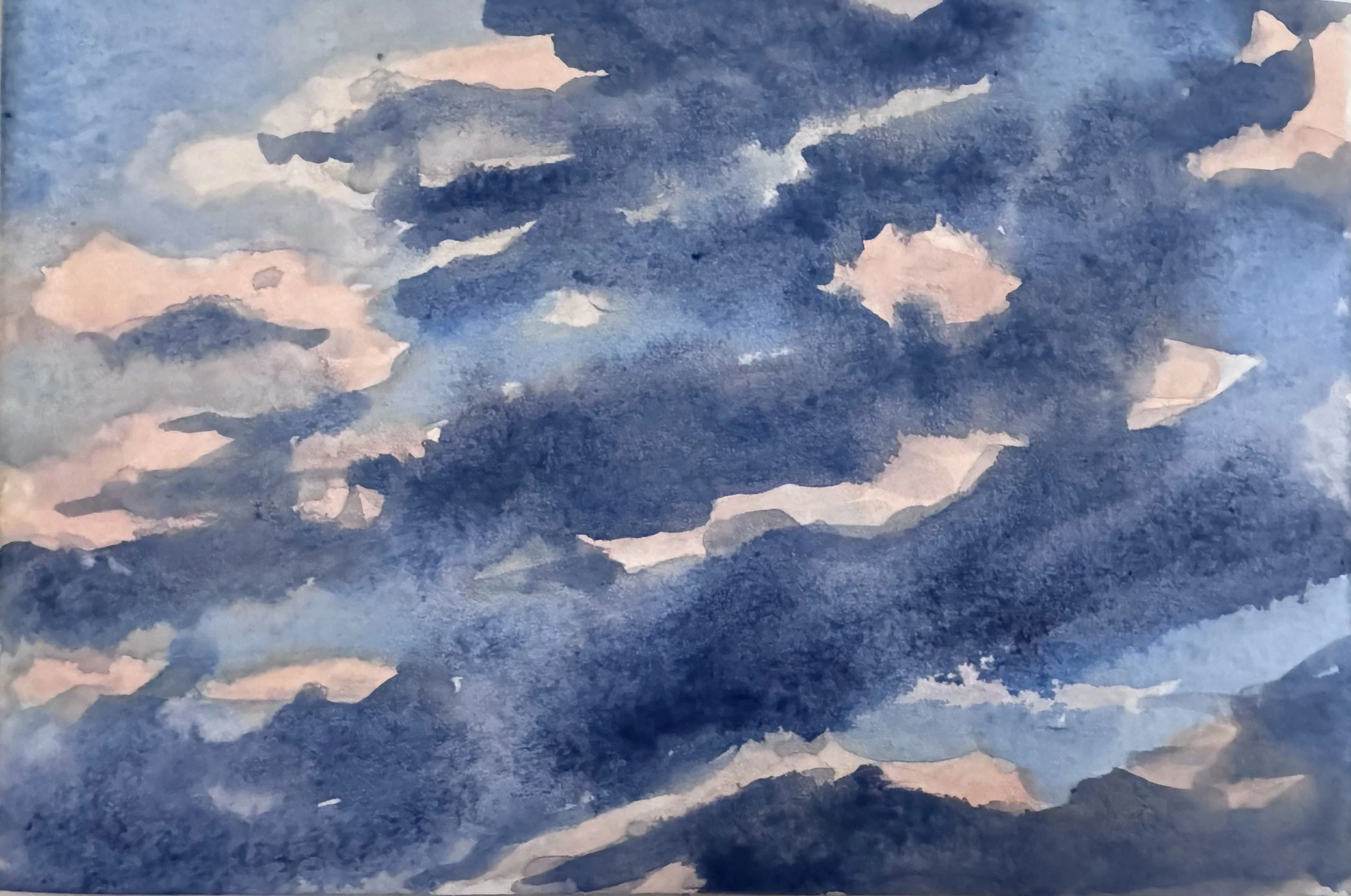 Cloud study in watercolor