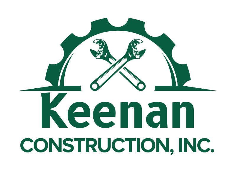 Logo for Keenan Construction Inc. featuring two crossed wrenches in front of a gear.
