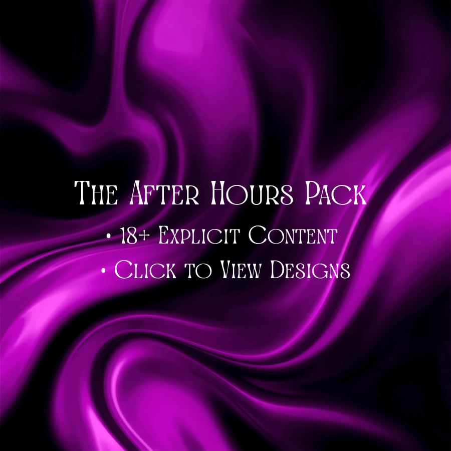 The After Hours explicit 18+ vinyl sticker pack cover featuring dark purple background design by Atomic Print in Grand Junction CO.
