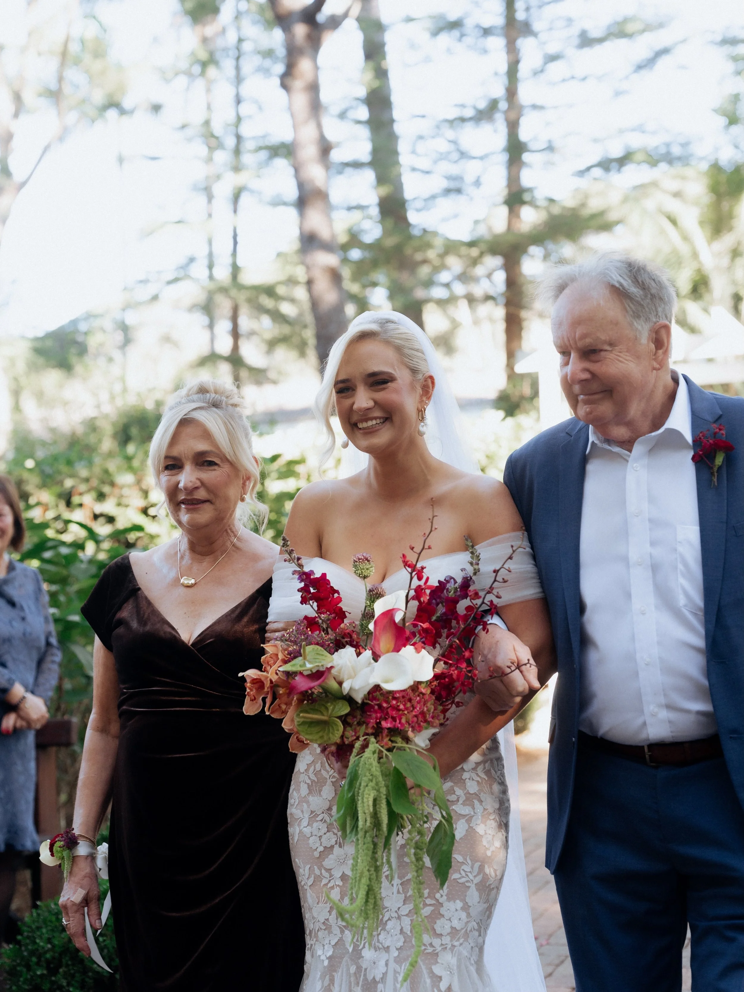 Elena and Bill&rsquo;s moment down the aisle had us all a little teary. 🥹✨

The anticipation, the happy tears, the biggest smiles &mdash; these are the moments that make wedding days so special.

Venue magic, beautiful people, and ooft that sun comi