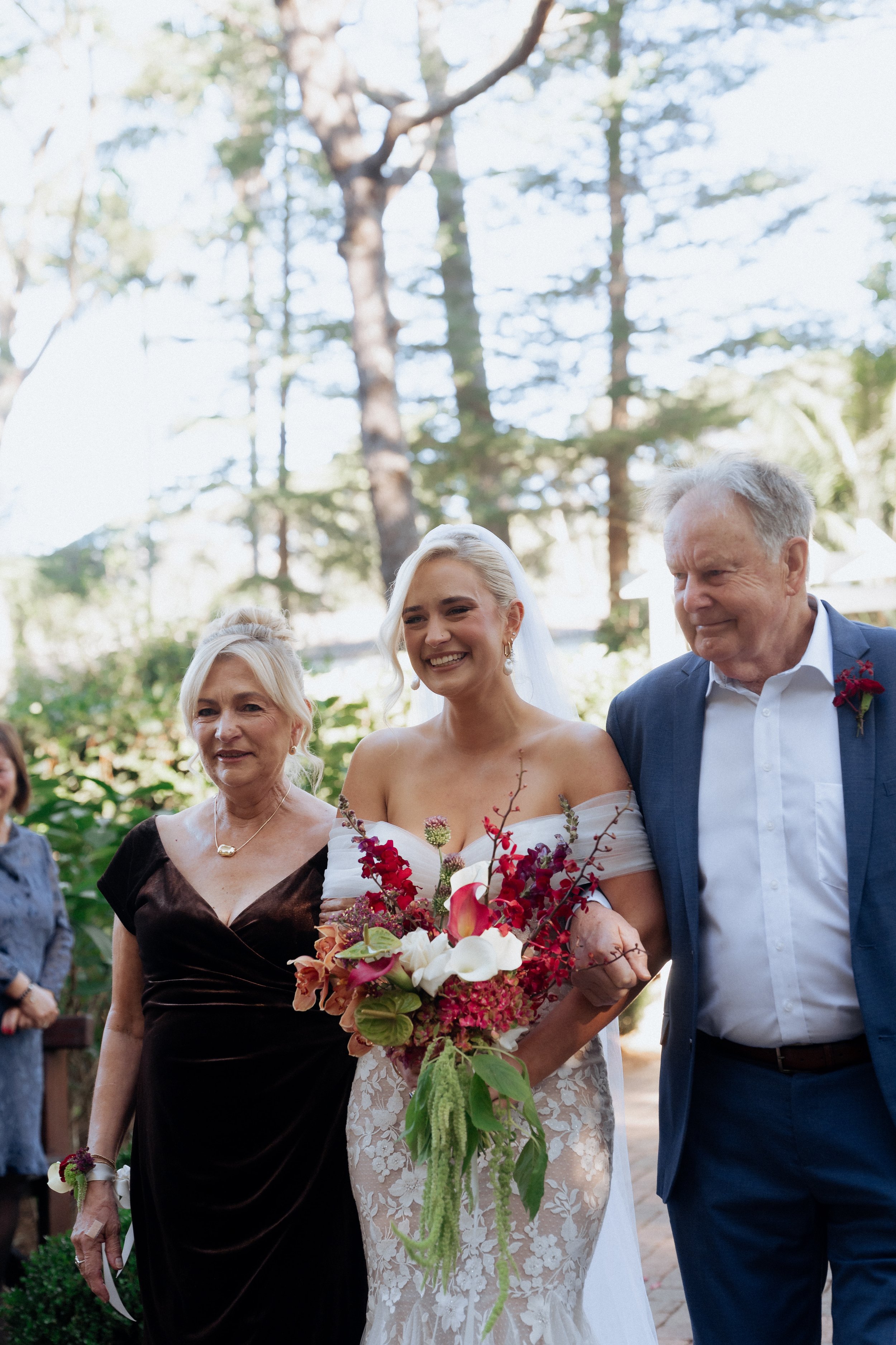 Chic modern colourful fun moody bridal bouquet at The Lodge Jamberoo